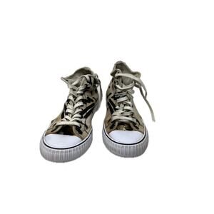 PF Flyers White Graffiti High Top Canvas Sneakers Mens 7.5